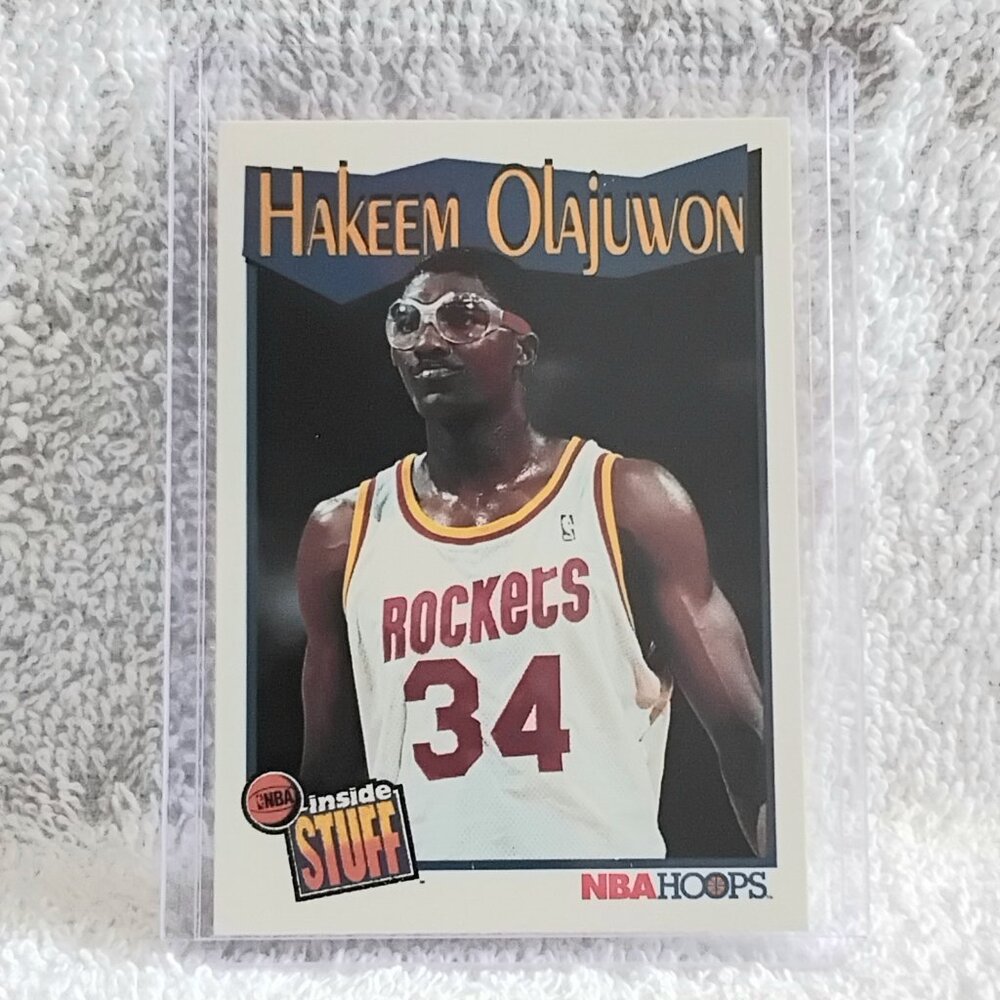 5/$20 Mint 1991 NBA Hoops Hakeem Olajuwon Inside Stuff NBA Card 304!!